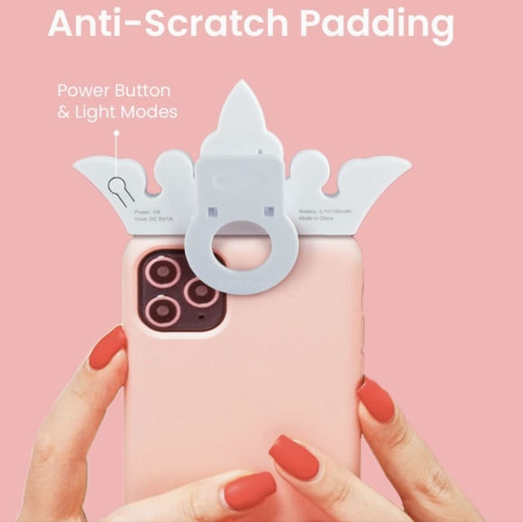 Disney Princess Crown Selfie Ring Light, Clip On Selfie Light, Rechargeable, NEW - Picture 9 of 9